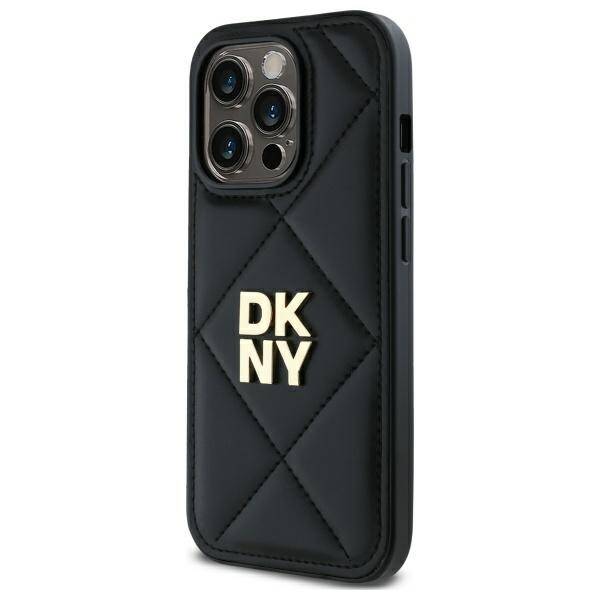 ETUI DO IPHONE 14 PRO 6.1" DKNY QUILTED STACK LOGO CZARNE