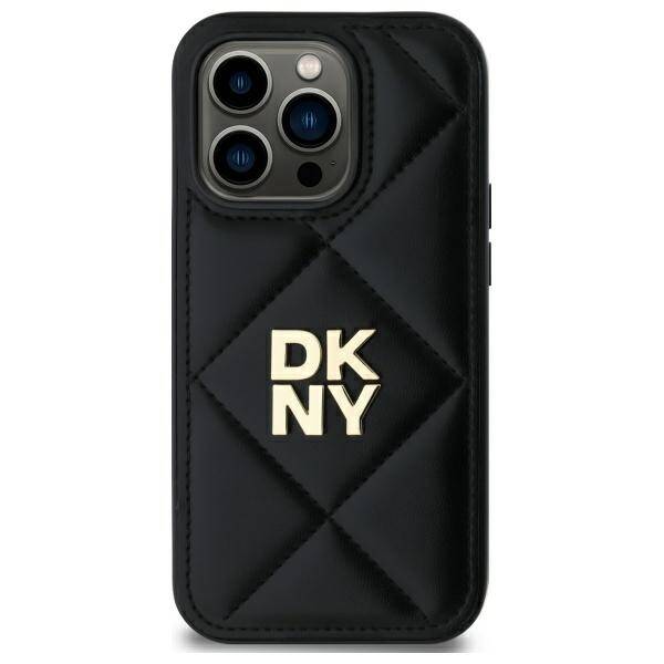 ETUI DO IPHONE 14 PRO 6.1" DKNY QUILTED STACK LOGO CZARNE