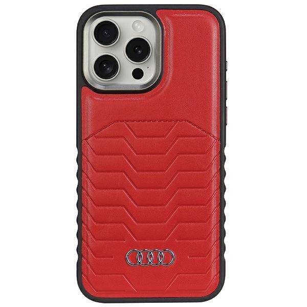 ETUI DO IPHONE 14 PRO AUDI SYNTHETIC LEATHER MAGSAFE CZERWONE