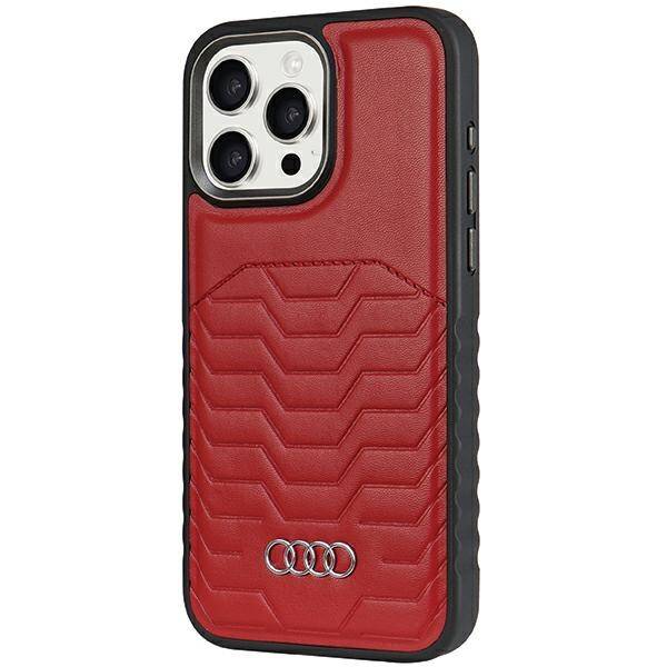 ETUI DO IPHONE 14 PRO AUDI SYNTHETIC LEATHER MAGSAFE CZERWONE