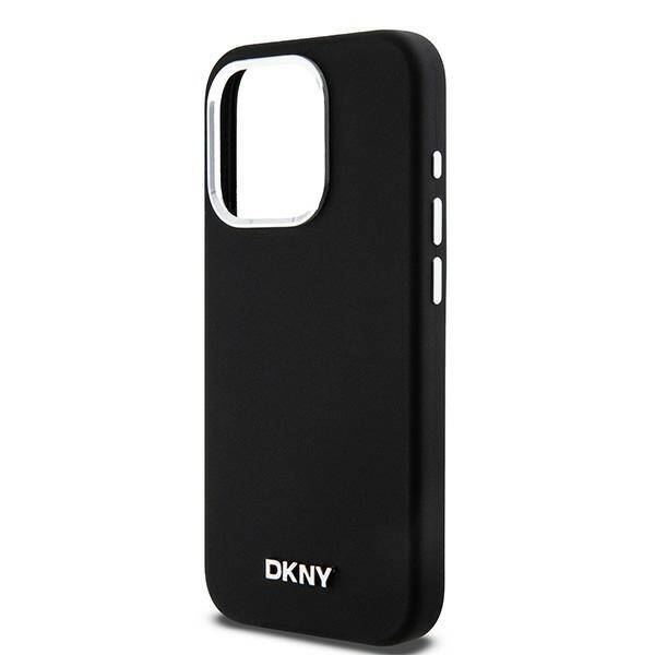 ETUI DO IPHONE 14 PRO DKNY LIQUID SILICONE SMALL METAL LOGO MAGSAFE CZARNE