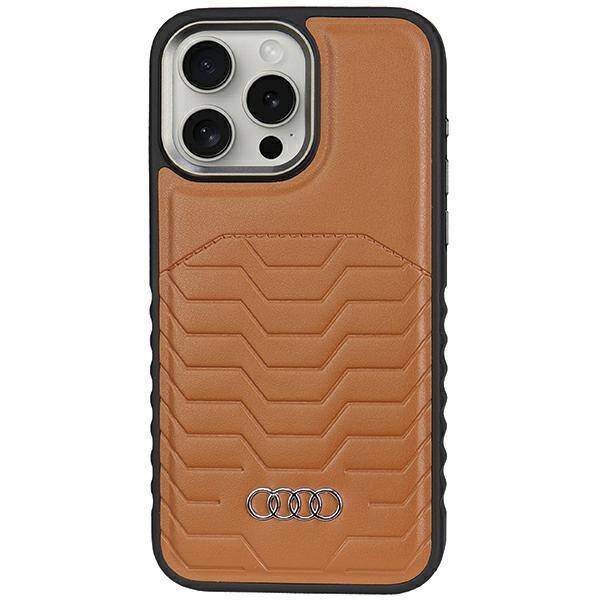 ETUI DO IPHONE 14 PRO MAX 6.7" AUDI SYNTHETIC LEATHER MAGSAFE BRĄZOWE 