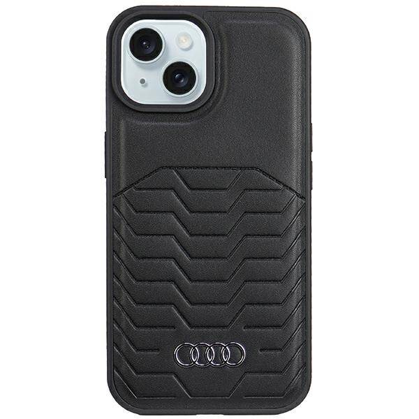 ETUI DO IPHONE 15 / 14 / 13 6.1" AUDI SYNTHETIC LEATHER MAGSAFE CZARNE 