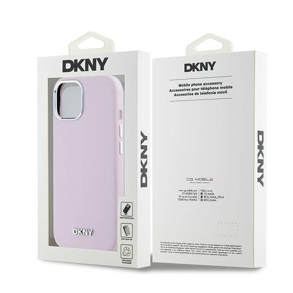 ETUI DO IPHONE 15 / 14 / 13 DKNY LIQUID SILICONE SMALL METAL LOGO MAGSAFE