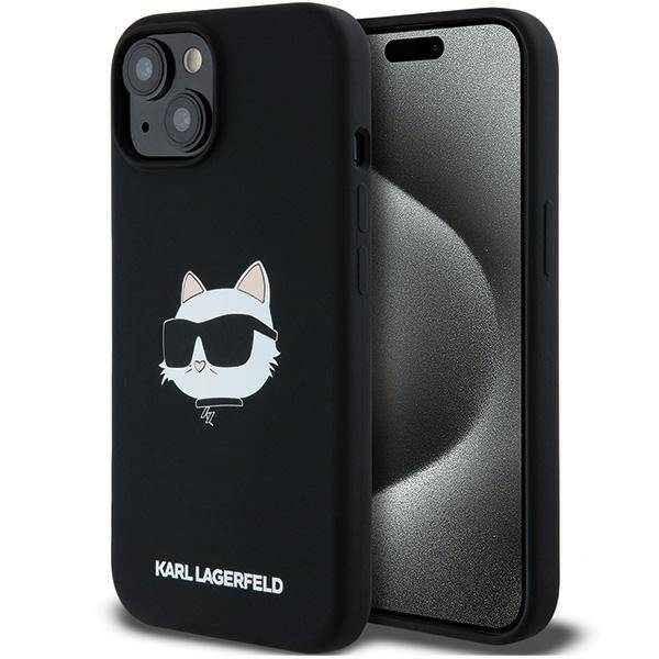 ETUI DO IPHONE 15 / 14 / 13 KARL LAGERFELD CHOUPETTE HEAD MAGSAFE CZARNE