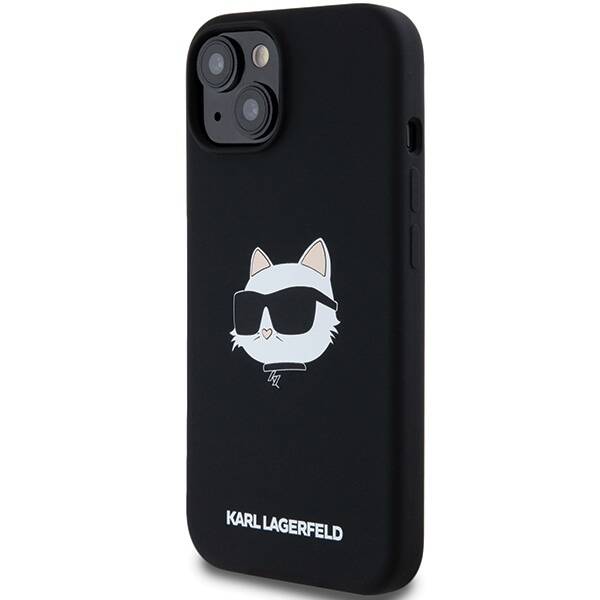 ETUI DO IPHONE 15 / 14 / 13 KARL LAGERFELD CHOUPETTE HEAD MAGSAFE CZARNE