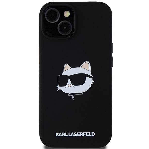 ETUI DO IPHONE 15 / 14 / 13 KARL LAGERFELD CHOUPETTE HEAD MAGSAFE CZARNE