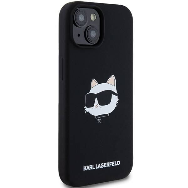 ETUI DO IPHONE 15 / 14 / 13 KARL LAGERFELD CHOUPETTE HEAD MAGSAFE CZARNE