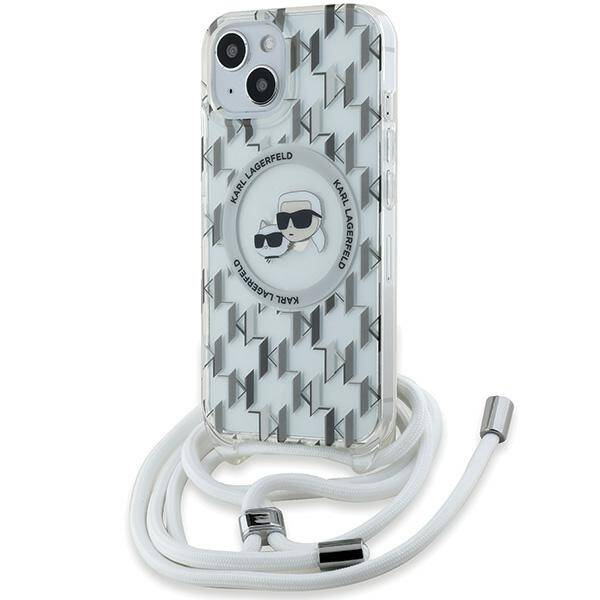 ETUI DO  IPHONE 15 / 14 / 13 KARL LAGERFELD MONOGRAM KARL&CHOUPETTE HEAD