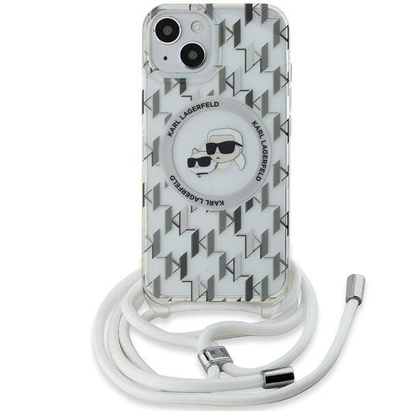 ETUI DO  IPHONE 15 / 14 / 13 KARL LAGERFELD MONOGRAM KARL&CHOUPETTE HEAD