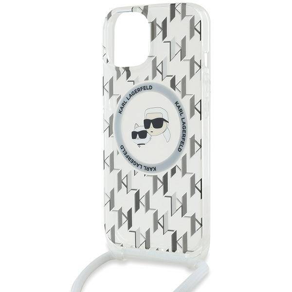 ETUI DO  IPHONE 15 / 14 / 13 KARL LAGERFELD MONOGRAM KARL&CHOUPETTE HEAD