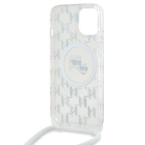 ETUI DO  IPHONE 15 / 14 / 13 KARL LAGERFELD MONOGRAM KARL&CHOUPETTE HEAD