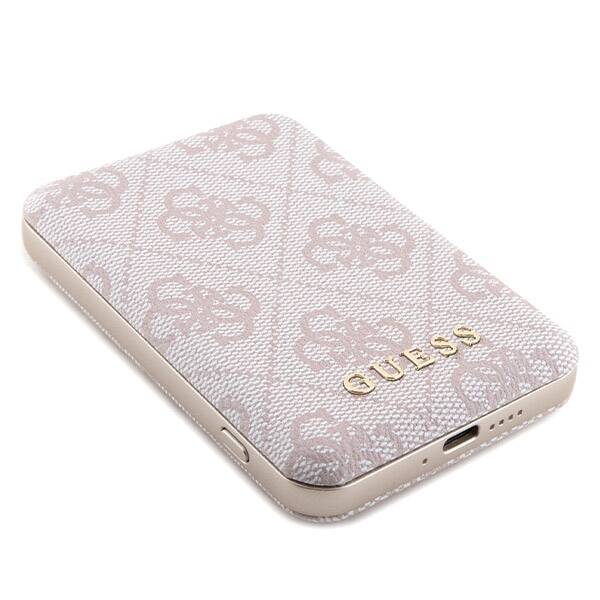 ETUI DO IPHONE 15 6.1" GUESS 4G METAL LOGO + POWERBANK 5000MAH MAGSAFE