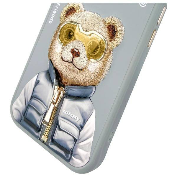 ETUI DO IPHONE 15 6.1" NIMMY COOL&CUTE 2.0 BEAR SZARE