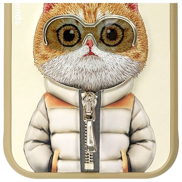 ETUI DO IPHONE 15 6.1" NIMMY COOL&CUTE 2.0 CAT KHAKI