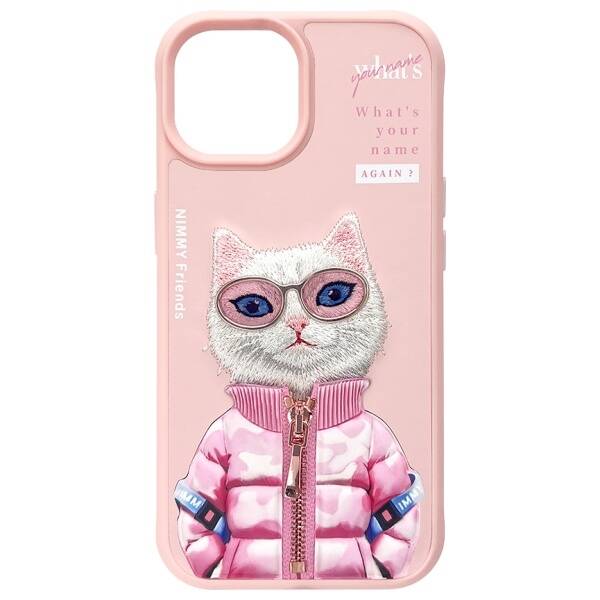 ETUI DO IPHONE 15 6.1" NIMMY COOL&CUTE 2.0 CAT RÓŻOWE