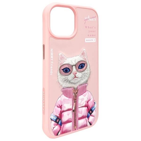 ETUI DO IPHONE 15 6.1" NIMMY COOL&CUTE 2.0 CAT RÓŻOWE