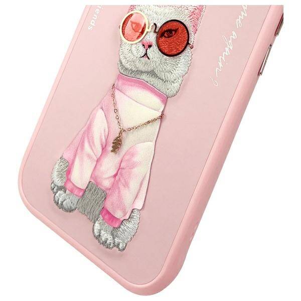 ETUI DO IPHONE 15 6.1" NIMMY GLASSES COOL CAT RÓŻOWE