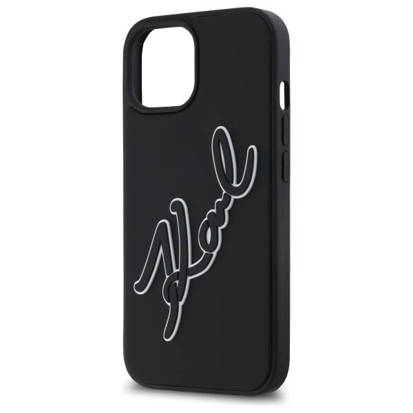 ETUI DO IPHONE 15 KARL LAGERFELD 3D RUBBER SIGNATURE CZARNE