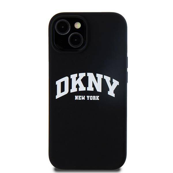 ETUI DO IPHONE 15 PLUS / 14 PLUS DKNY LIQUID SILICONE WHITE PRINTED LOGO