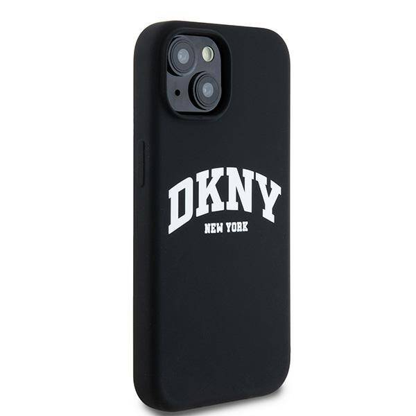 ETUI DO IPHONE 15 PLUS / 14 PLUS DKNY LIQUID SILICONE WHITE PRINTED LOGO