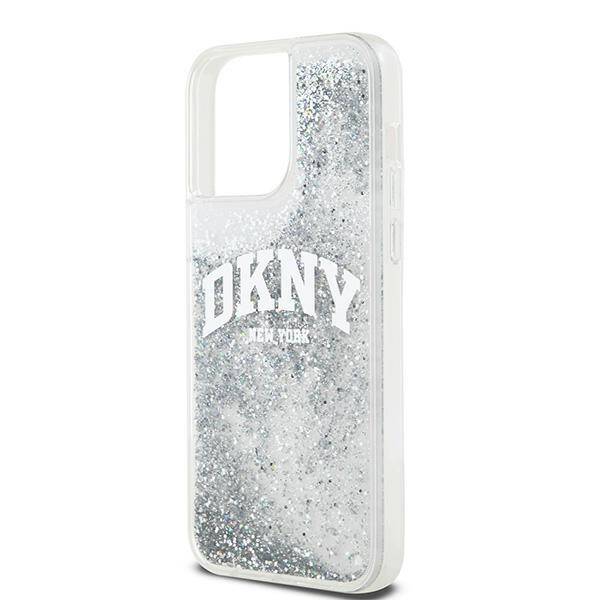 ETUI DO IPHONE 15 PRO 6.1" DKNY LIQUID GLITTER BIG LOGO BIAŁE