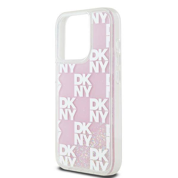 ETUI DO IPHONE 15 PRO 6.1" DKNY LIQUID GLITTER MULTILOGO RÓŻOWE