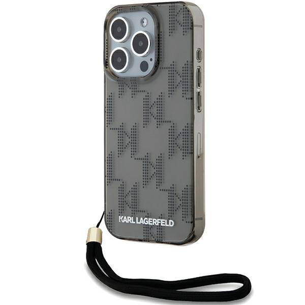 ETUI DO IPHONE 15 PRO 6.1" KARL LAGERFELD IML MONO KL PATTERN & CORD