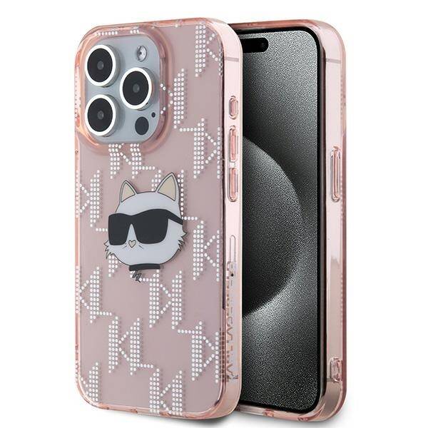 ETUI DO IPHONE 15 PRO KARL LAGERFELD IML CHOUPETTE HEAD & MONOGRAM RÓŻOWE