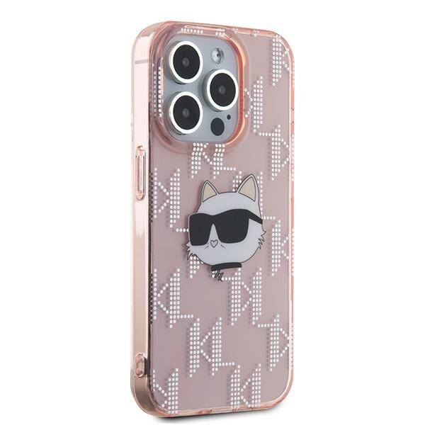 ETUI DO IPHONE 15 PRO KARL LAGERFELD IML CHOUPETTE HEAD & MONOGRAM RÓŻOWE