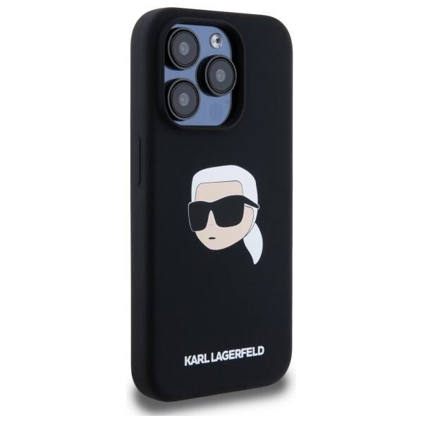 ETUI DO IPHONE 15 PRO KARL LAGERFELD SILICONE KARL HEAD MAGSAFE CZARNE