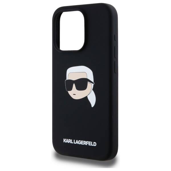 ETUI DO IPHONE 15 PRO KARL LAGERFELD SILICONE KARL HEAD MAGSAFE CZARNE