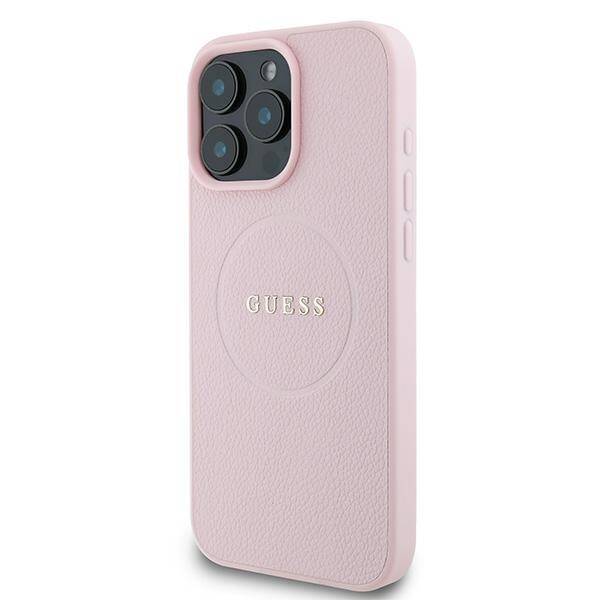 ETUI DO IPHONE 15 PRO MAX 6.7" GUESS GRAINED RING MAGSAFE RÓŻOWE