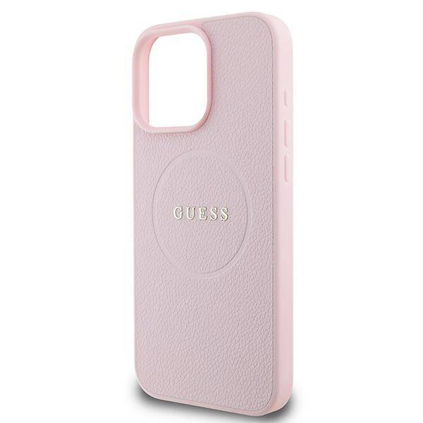 ETUI DO IPHONE 15 PRO MAX 6.7" GUESS GRAINED RING MAGSAFE RÓŻOWE