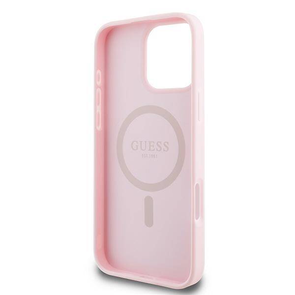 ETUI DO IPHONE 15 PRO MAX 6.7" GUESS GRAINED RING MAGSAFE RÓŻOWE