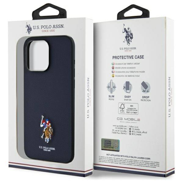 ETUI DO IPHONE 15 PRO MAX 6,7" US POLO EMBROIDERED DH COLOR GRANATOWE