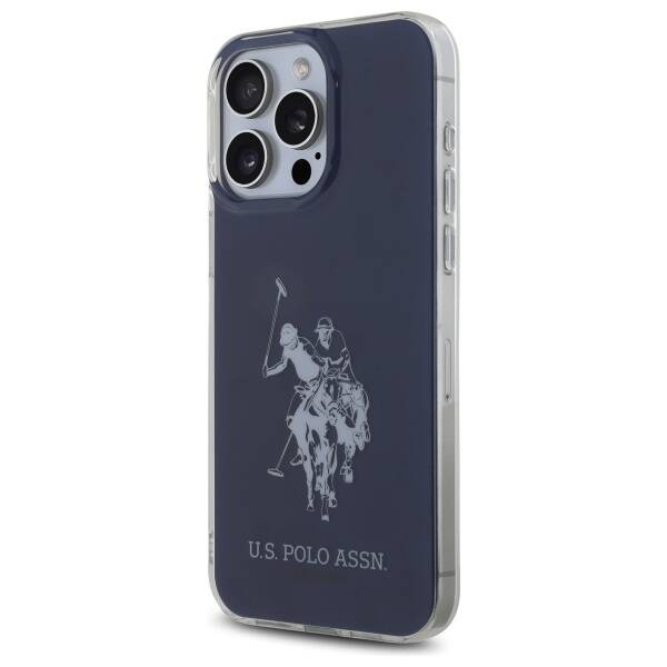 ETUI DO IPHONE 15 PRO MAX 6,7" US POLO SHINY BIG LOGO NIEBIESKIE