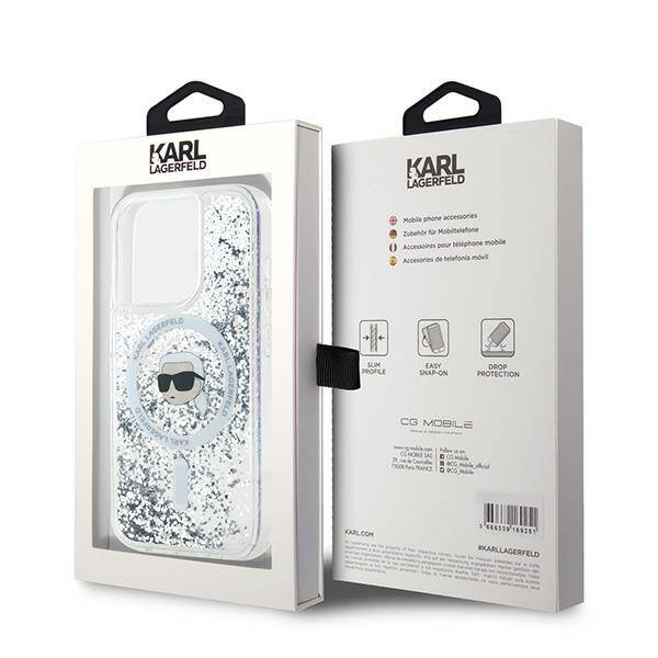 ETUI DO IPHONE 15 PRO MAX KARL LAGERFELD GLITTER KARL HEAD MAGSAFE