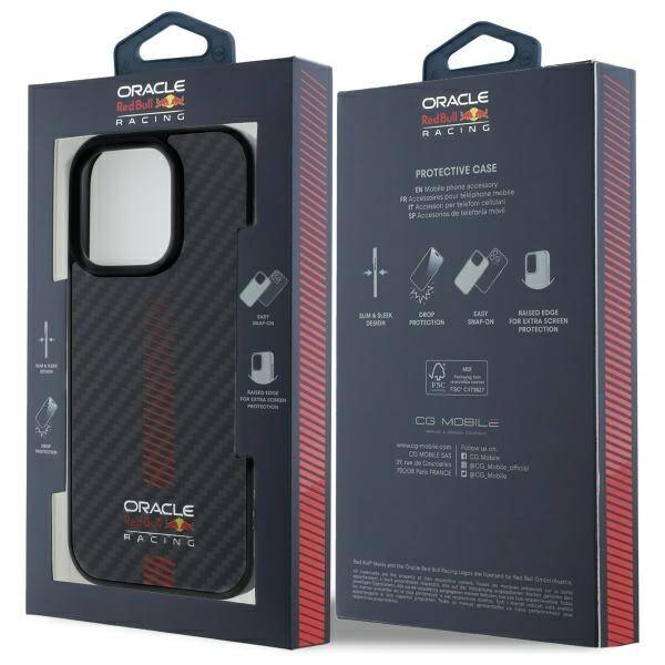 ETUI DO IPHONE 15 PRO MAX RED BULL CARBON FIBER POWER BAR MAGSAFE CZARNE