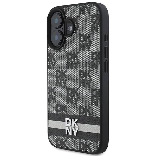 ETUI DO IPHONE 16 6.1" 6.1" DKNY CHECKERED PATTERN & PRINTED STRIPES CZARNE