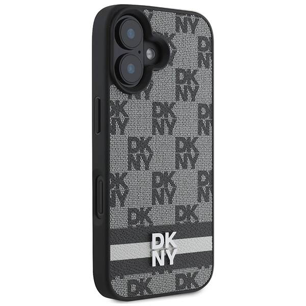 ETUI DO IPHONE 16 6.1" 6.1" DKNY CHECKERED PATTERN & PRINTED STRIPES CZARNE