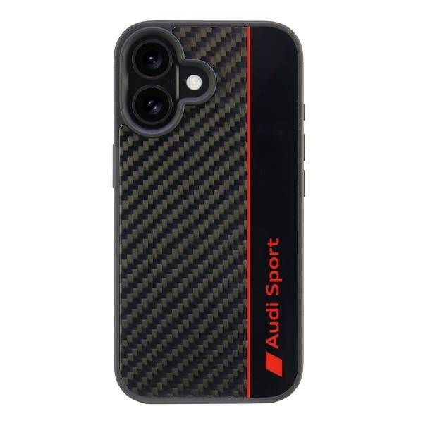 ETUI DO IPHONE 16 6.1" AUDI CARBON FIBER STRIPE CZARNE