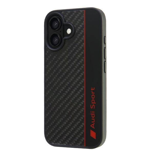 ETUI DO IPHONE 16 6.1" AUDI CARBON FIBER STRIPE CZARNE