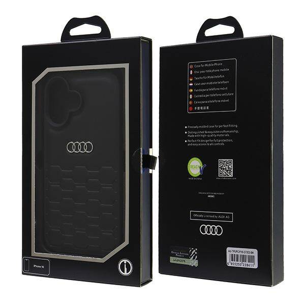 ETUI DO IPHONE 16 6.1" AUDI SYNTHETIC LEATHER CZARNE