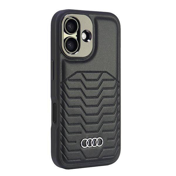 ETUI DO IPHONE 16 6.1" AUDI SYNTHETIC LEATHER MAGSAFE CZARNE