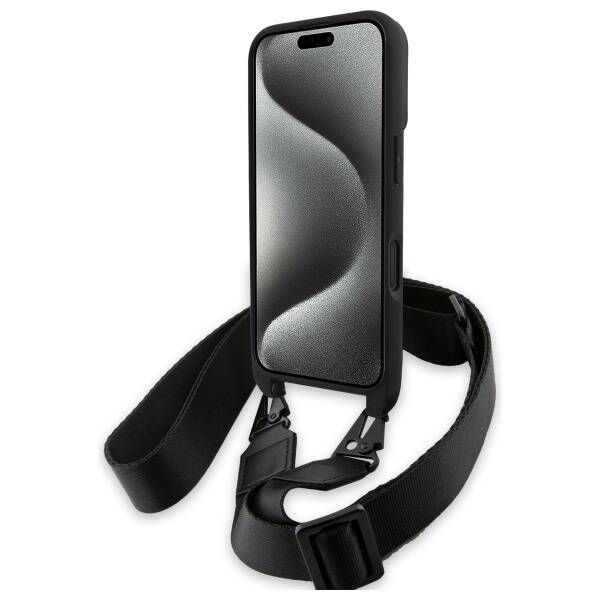 ETUI DO IPHONE 16 6.1" BMW M EDITION CARBON STRIPE & STRAP CZARNE