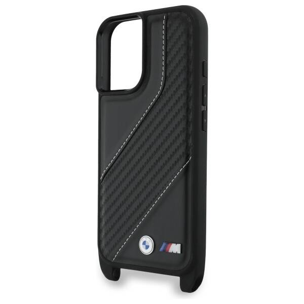 ETUI DO IPHONE 16 6.1" BMW M EDITION CARBON STRIPE & STRAP CZARNE