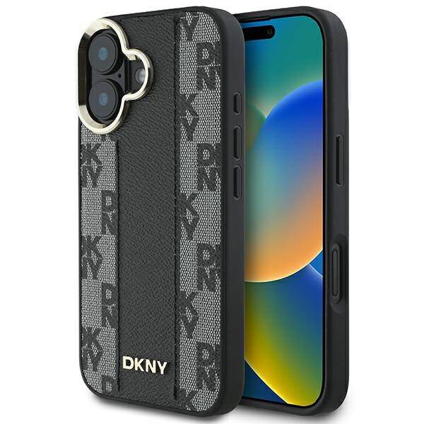 ETUI DO IPHONE 16 6.1" DKNY CHECKERED PATTERN MAGSAFE CZARNE