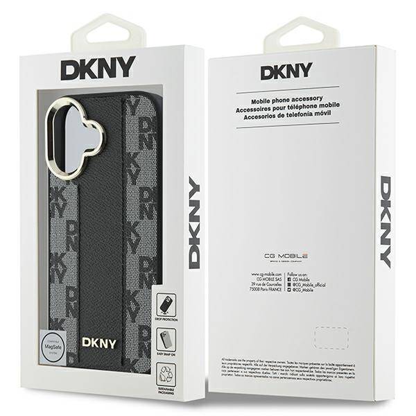 ETUI DO IPHONE 16 6.1" DKNY CHECKERED PATTERN MAGSAFE CZARNE