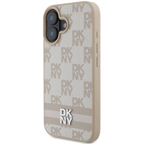 ETUI DO IPHONE 16 6.1" DKNY CHECKERED PATTERN & PRINTED STRIPES RÓŻOWE